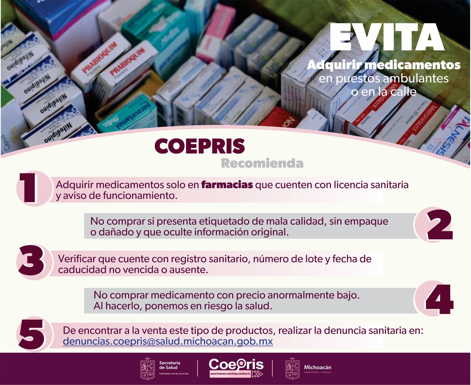 No comprar medicamentos en la vía pública No comprar medicamentos en la vía pública