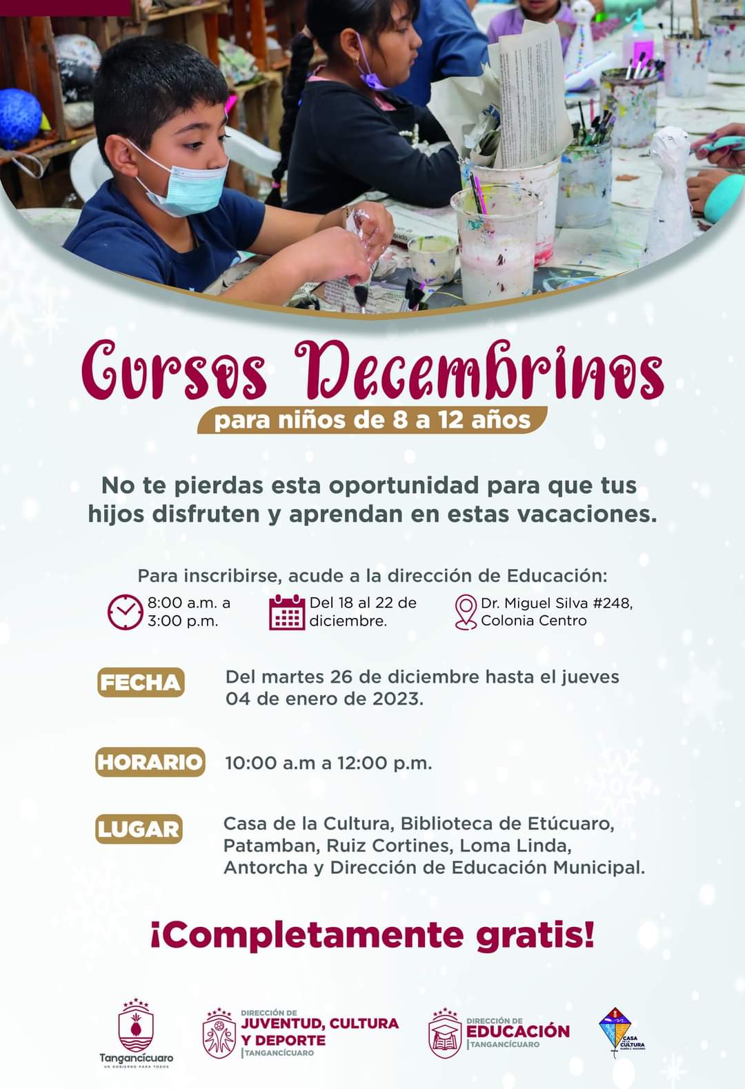 Cursos decembrinos gratuitos en Tangancícuaro