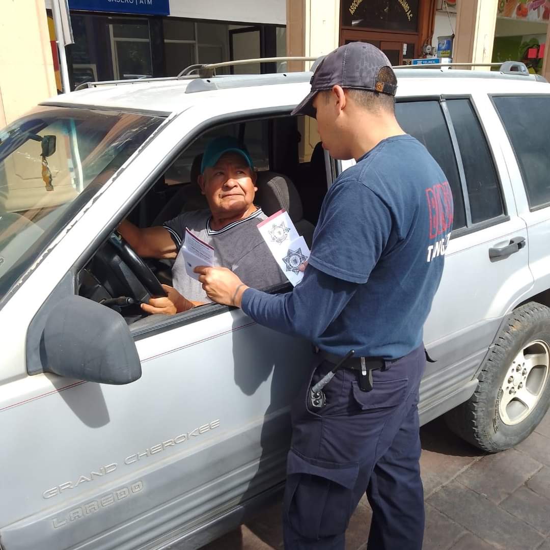 Acciones de concientización en materia vial en Tangancícuaro