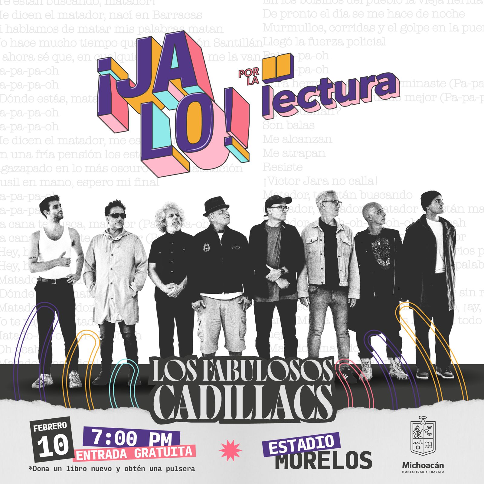 Con Los Fabulosos Cadillacs se realizará el próximo Jalo por la Lectura