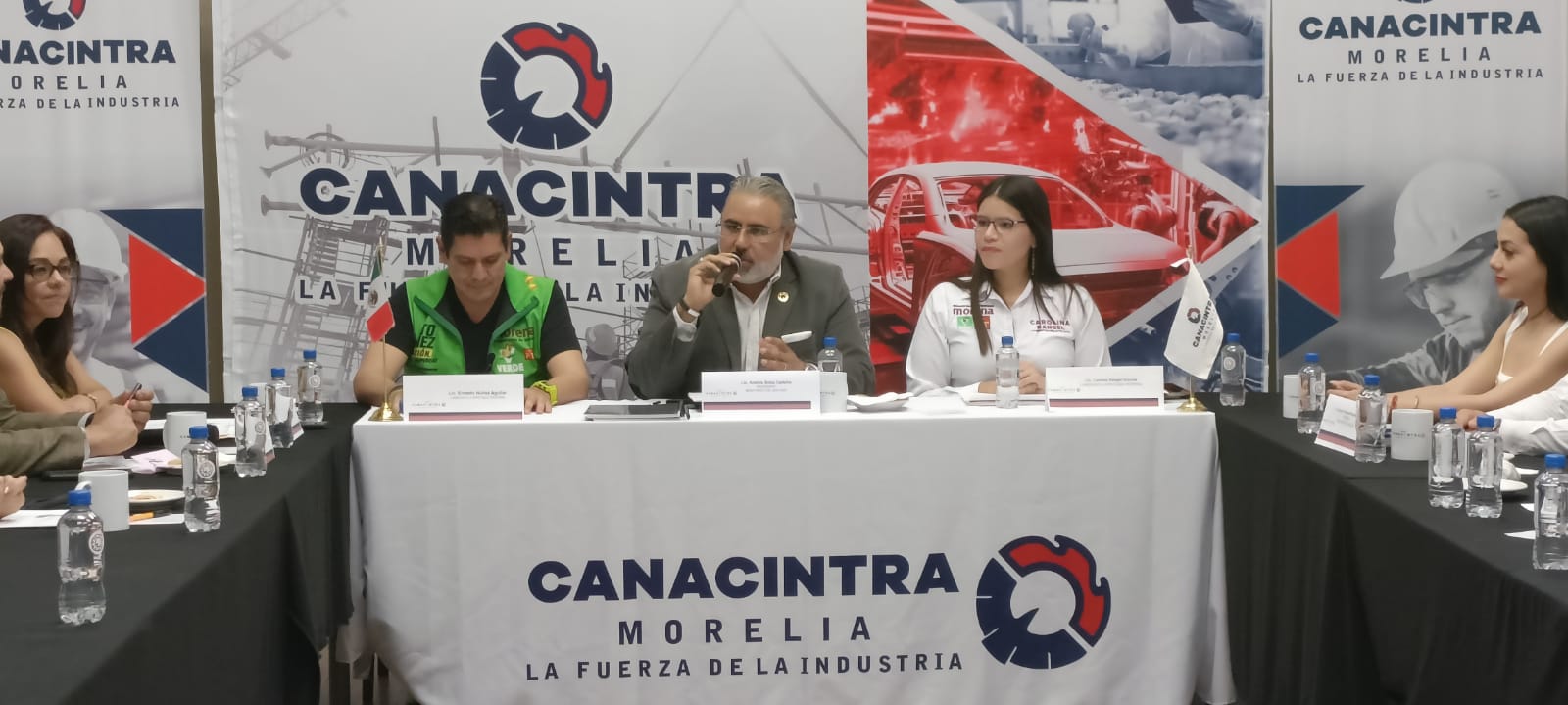 Expone Canacintra Morelia necesidades del sector industrial a Carolina Rangel y Ernesto Núñez