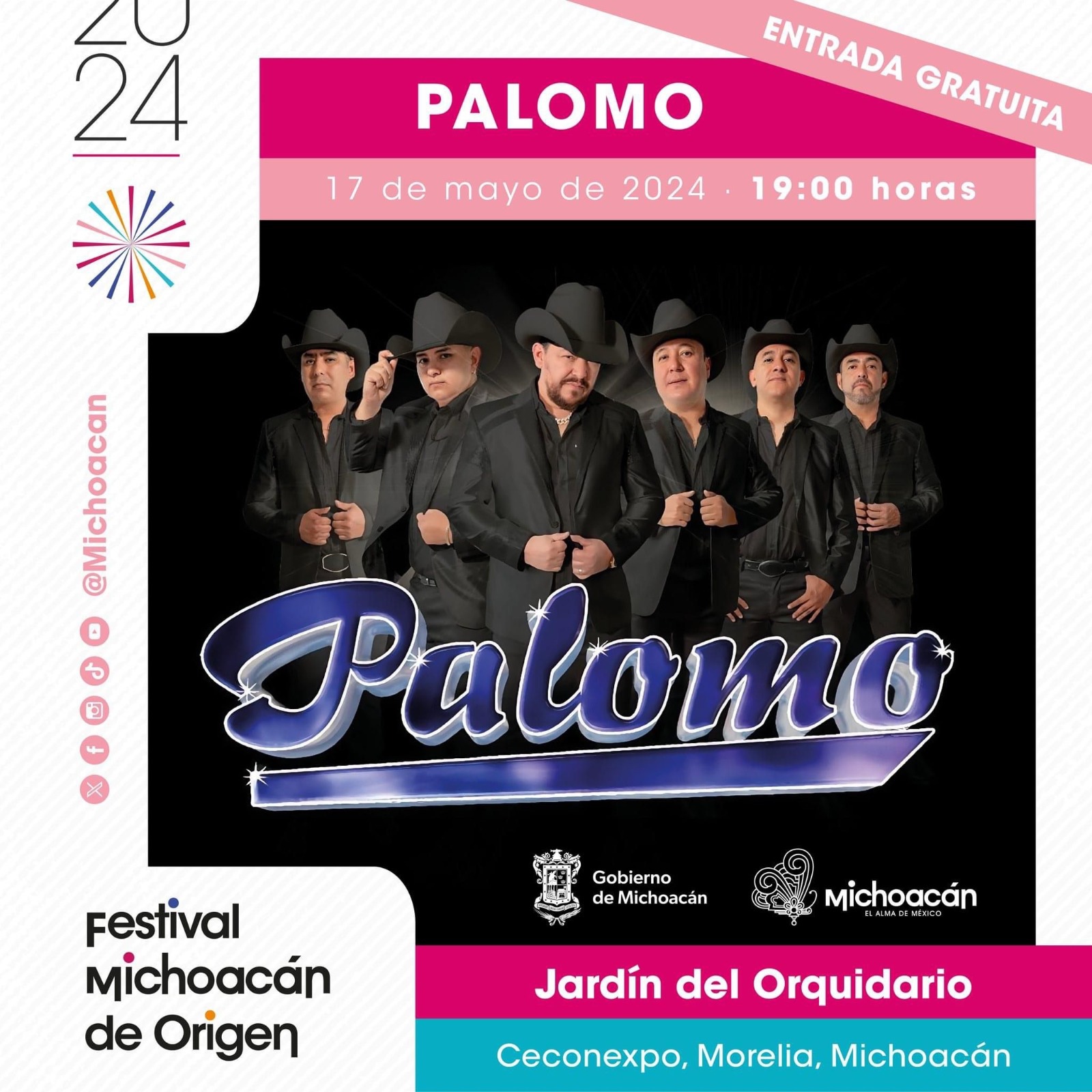 Hoy llega Palomo al Festival Michoacán de Origen