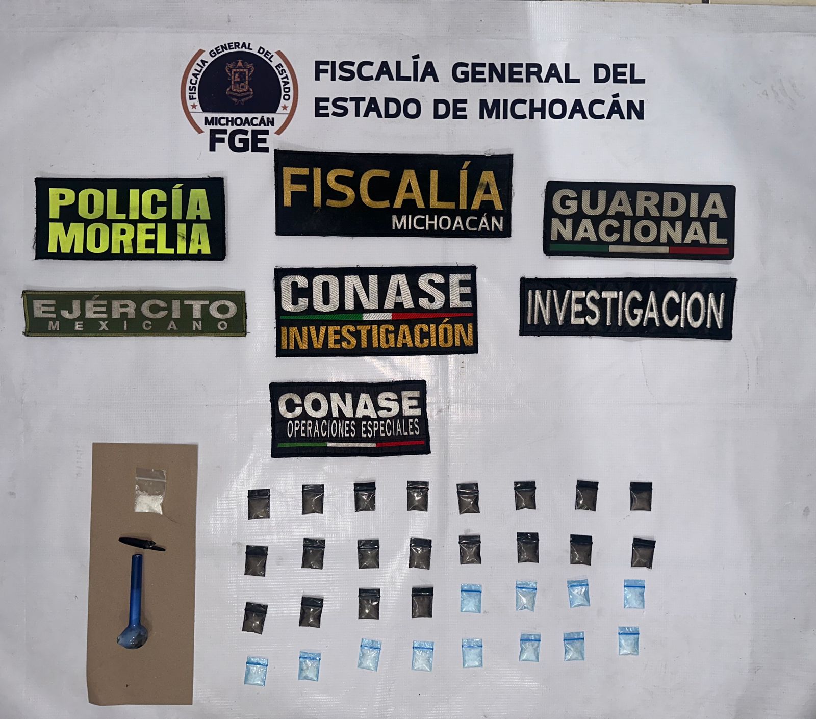 Fiscalía General asegura droga y detiene a una persona, tras realizar un cateo en un bar de la colonia Lago II