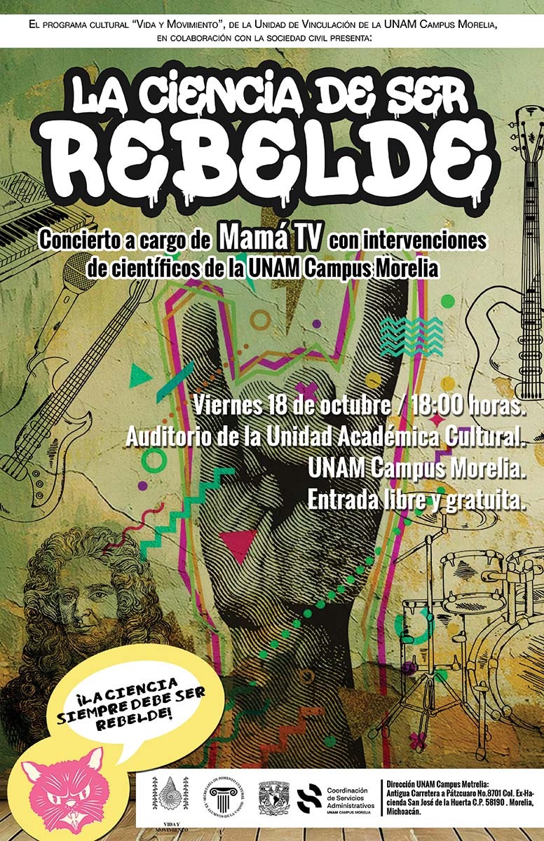 “La ciencia de ser rebelde”: concierto científico que unirá la música con la ciencia en la UNAM Morelia, este viernes