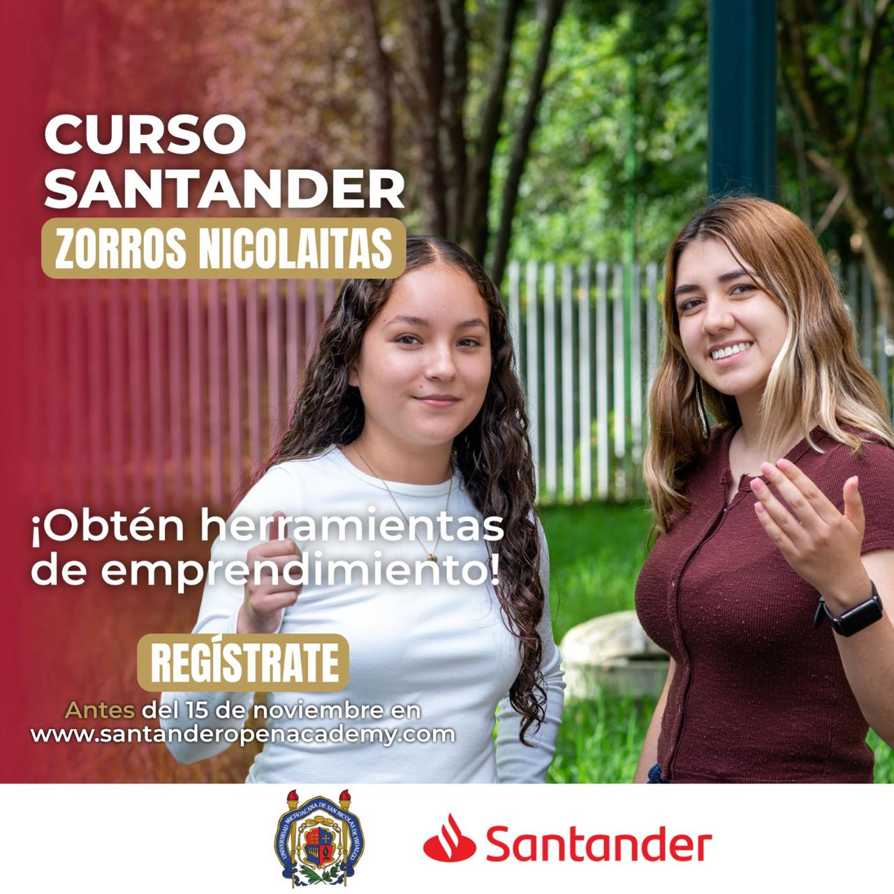 Se agota el tiempo para inscribirte en los Cursos Santander “Zorros Nicolaitas”; la UMSNH invita a la comunidad a participar Se agota el tiempo para inscribirte en los Cursos Santander “Zorros Nicolaitas”; la UMSNH invita a la comunidad a participar