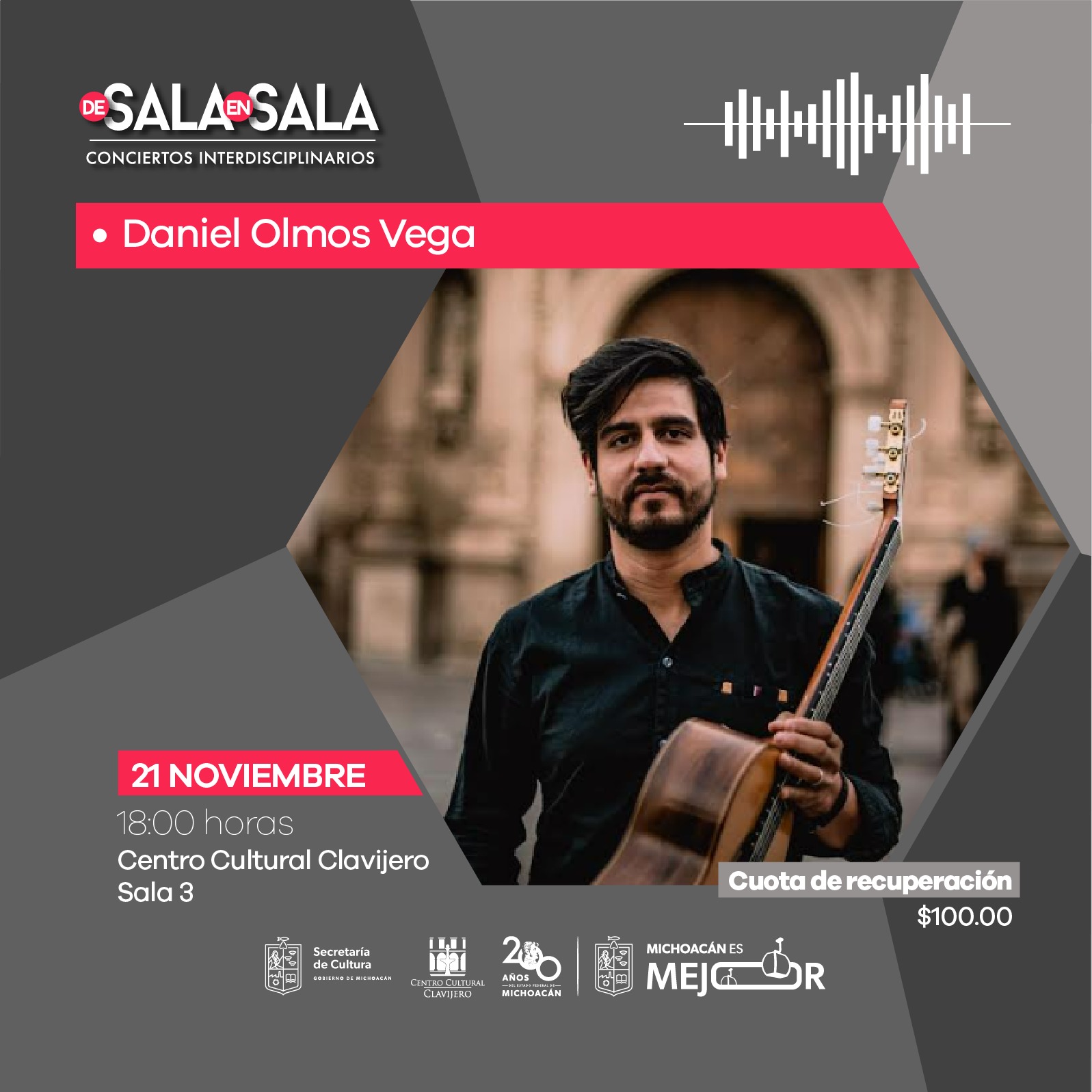 Invita Secum al próximo concierto de guitarra en el Clavijero