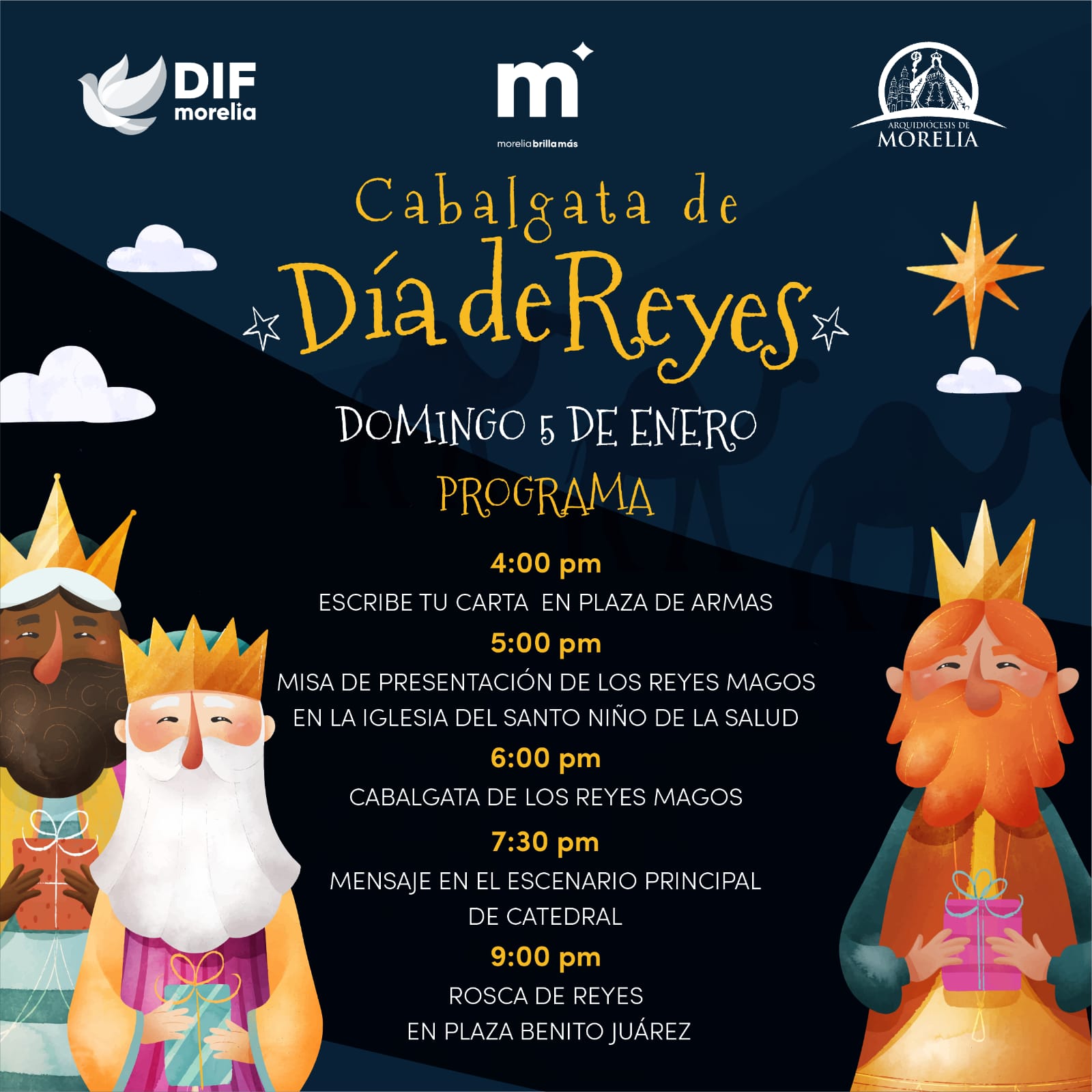 Gobierno de Morelia presenta programa de la Cabalgata de Reyes Magos