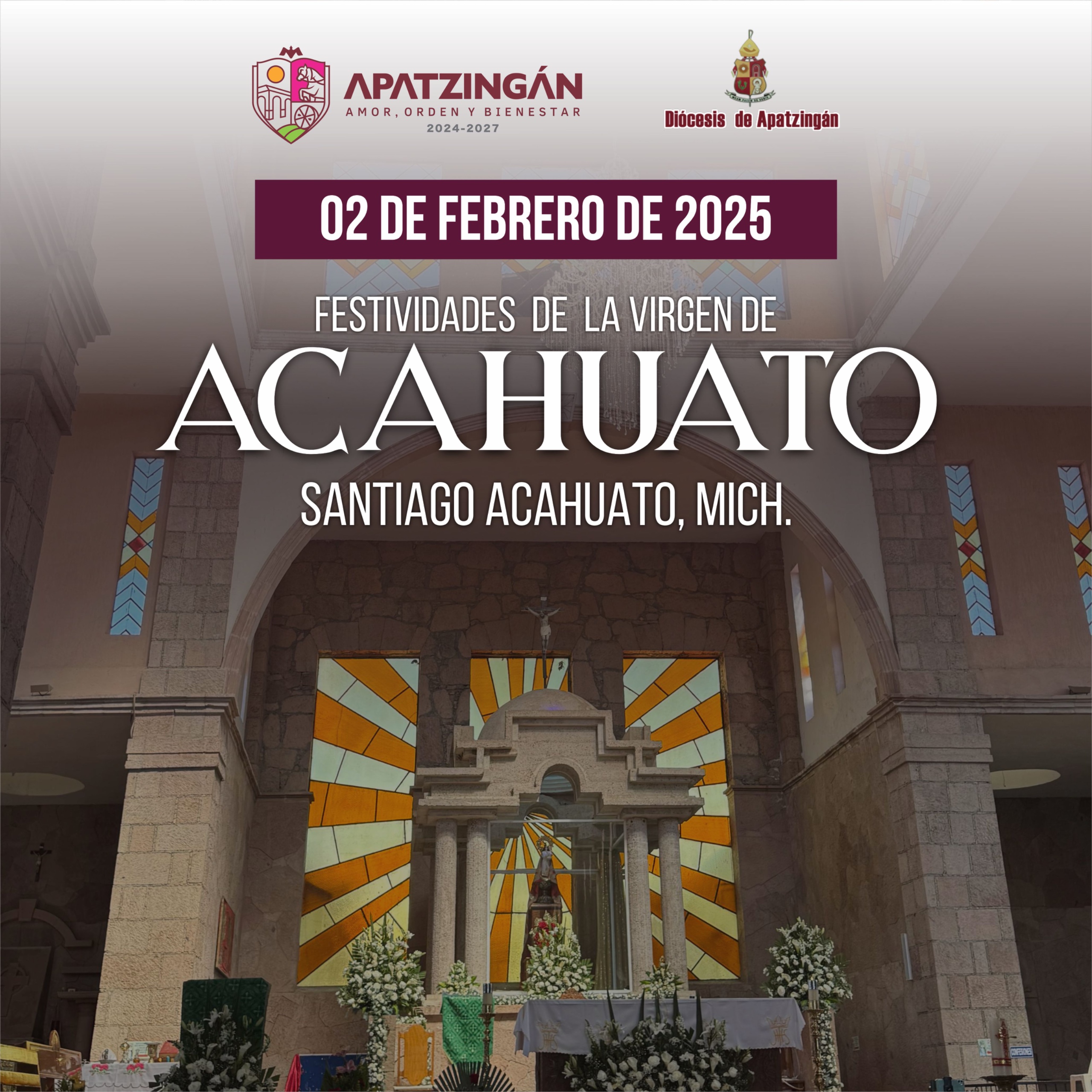 Invita Sectur a vivir las fiestas de la Santísima Virgen de Acahuato