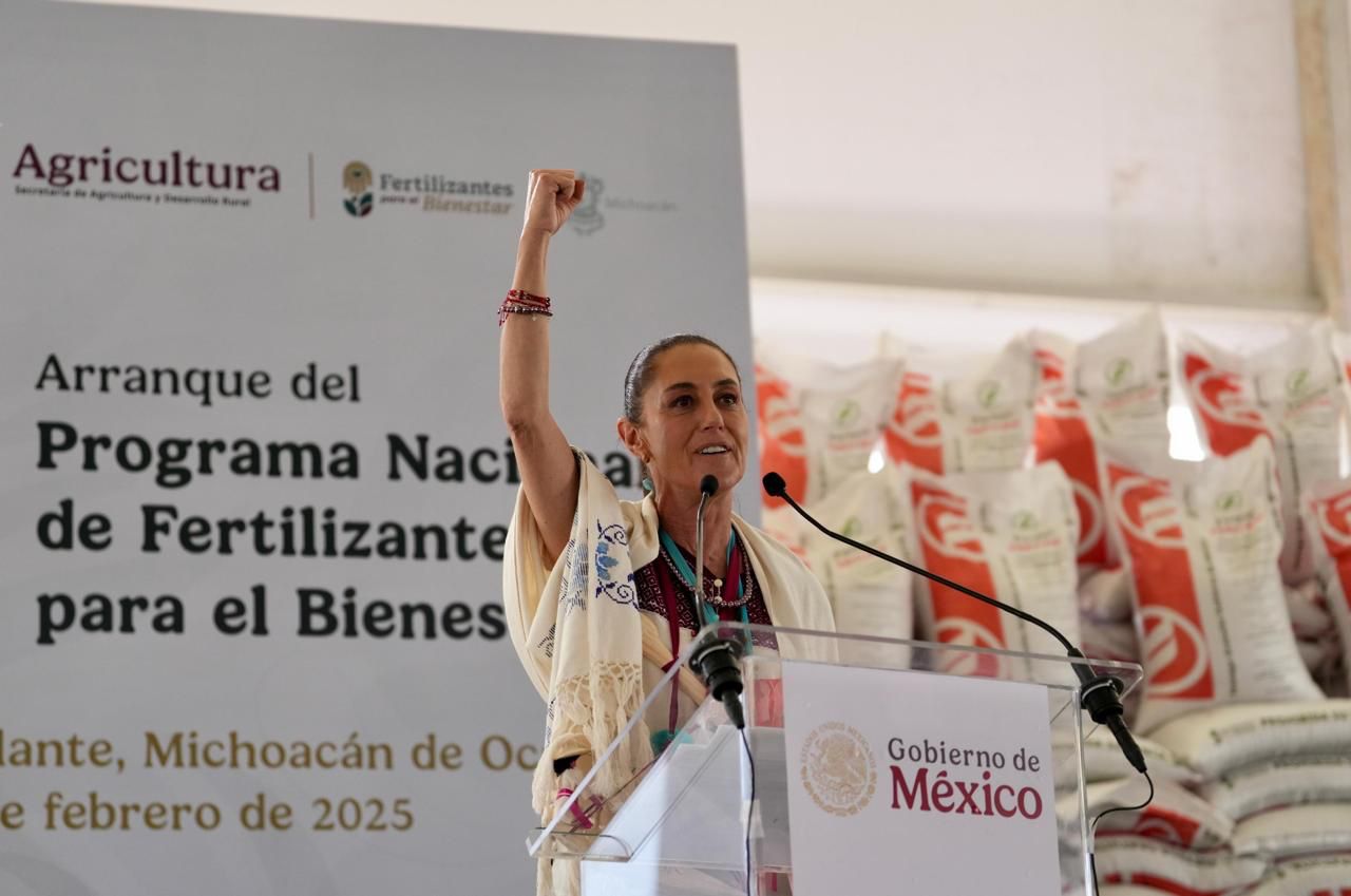 En Michoacán, Claudia Sheinbaum encabeza entrega del programa de Fertilizantes para el Bienestar