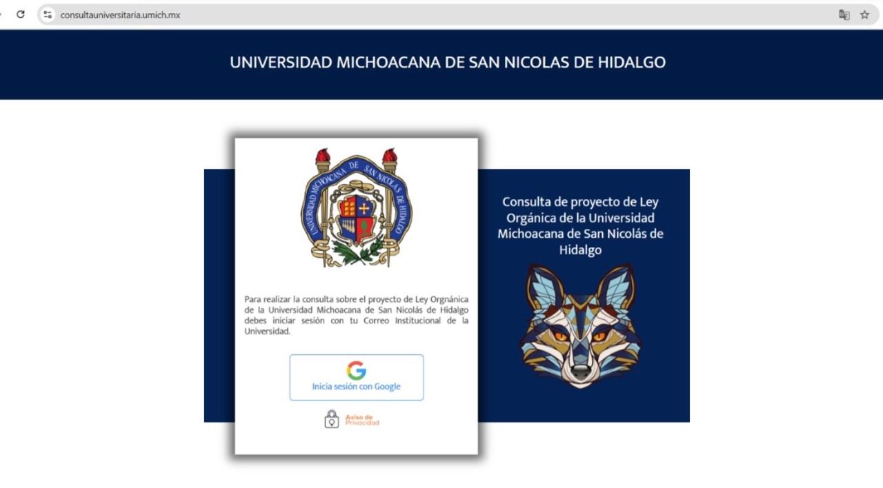 A unas horas de la operación de la plataforma para la Consulta de la propuesta de reforma a la Ley Orgánica de la UMSNH, se contabilizan más de dos mil 200 registros