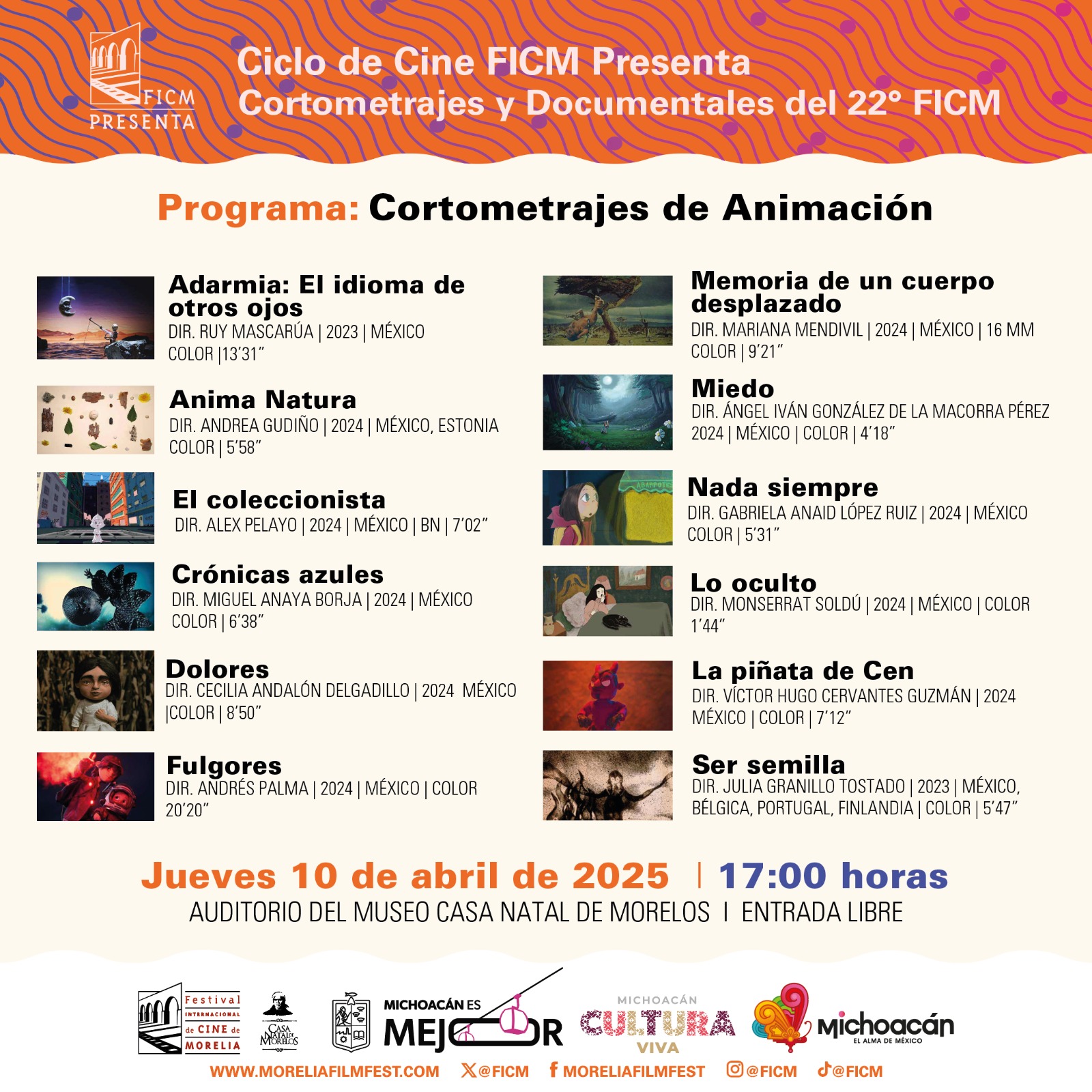 Disfruta de estas proyecciones gratuitas del Festival de Cine de Morelia