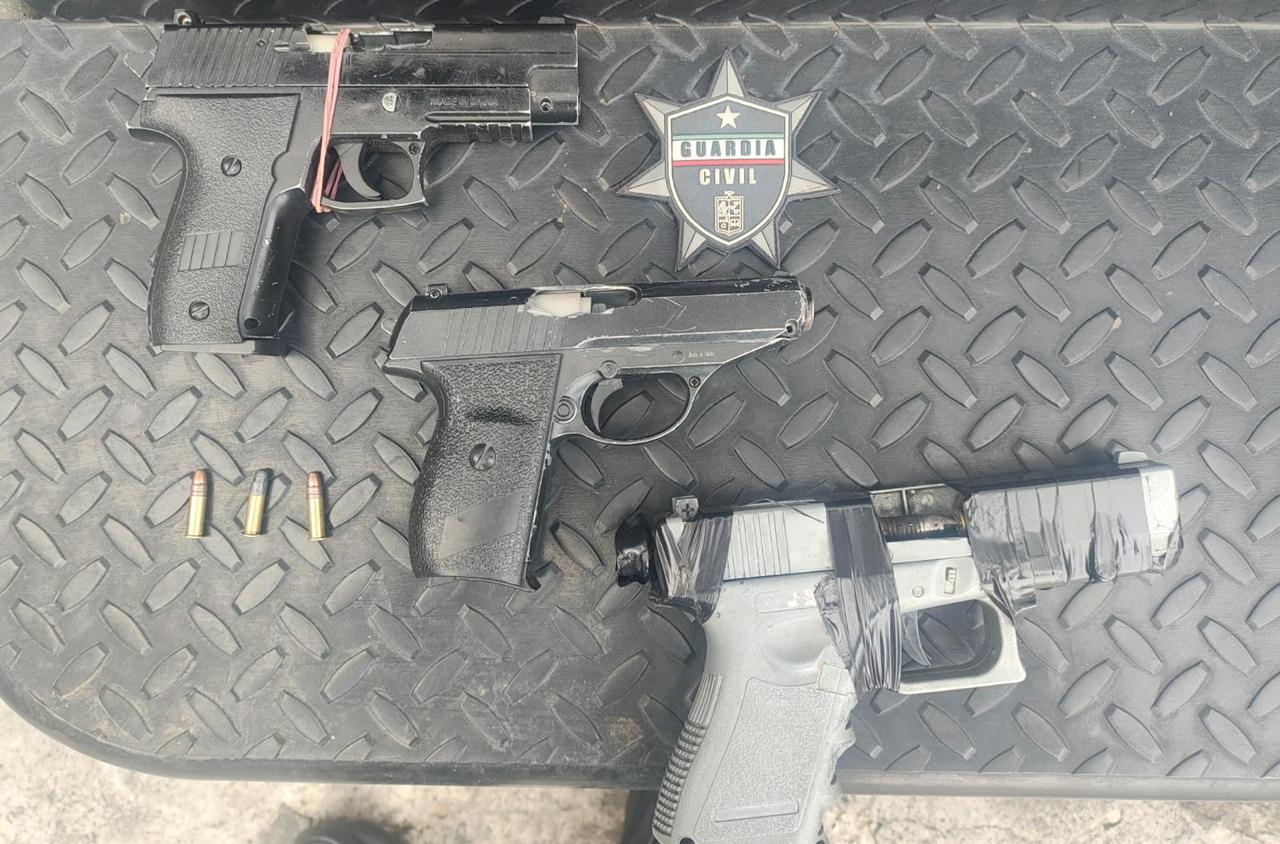 SSP detiene a hombre en portación de tres armas de fuego hechizas