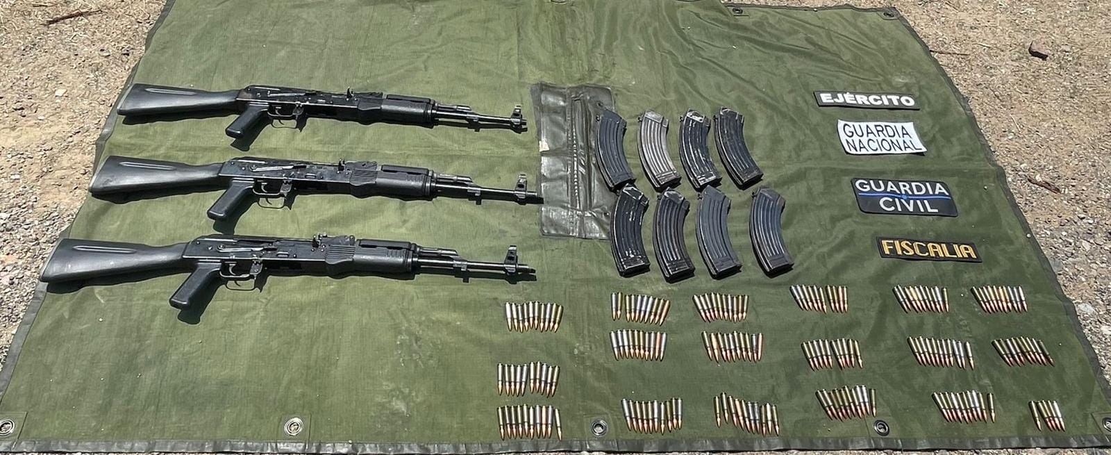 Aseguradas 3 armas largas y 175 municiones en San Lucas: SSP Aseguradas 3 armas largas y 175 municiones en San Lucas: SSP