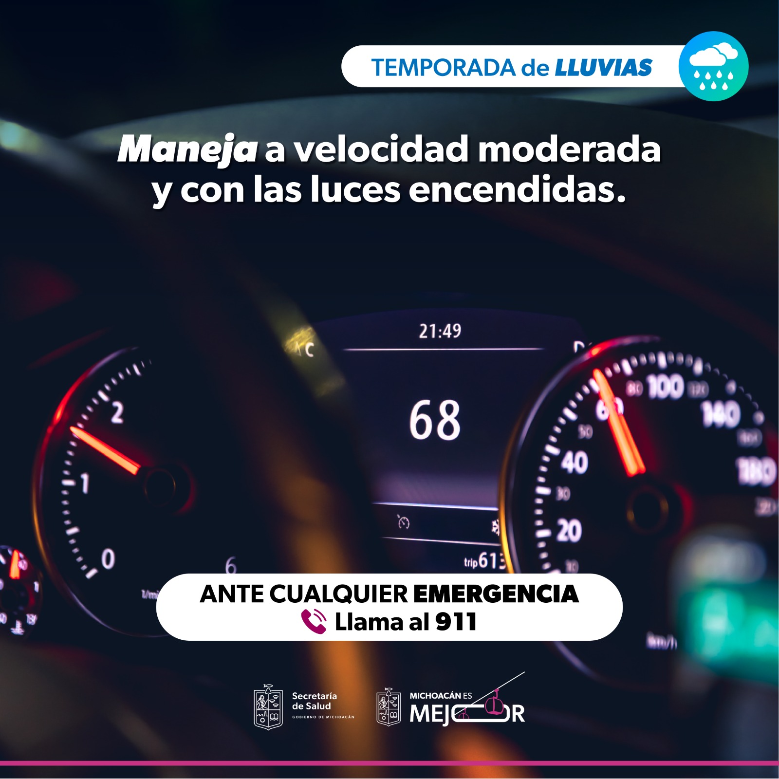 SSM llama a extremar cuidados al volante en temporada de lluvias SSM llama a extremar cuidados al volante en temporada de lluvias