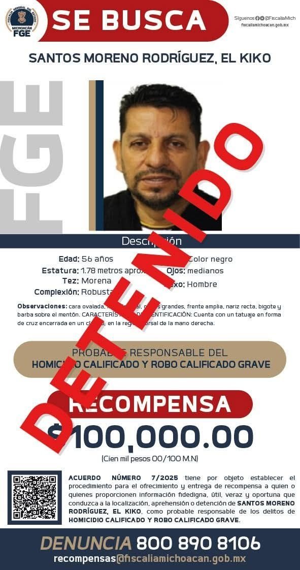 Detiene FGE en Nayarit a presunto responsable del homicidio del presidente municipal de Tacámbaro y su escolta Detiene FGE en Nayarit a presunto responsable del homicidio del presidente municipal de Tacámbaro y su escolta