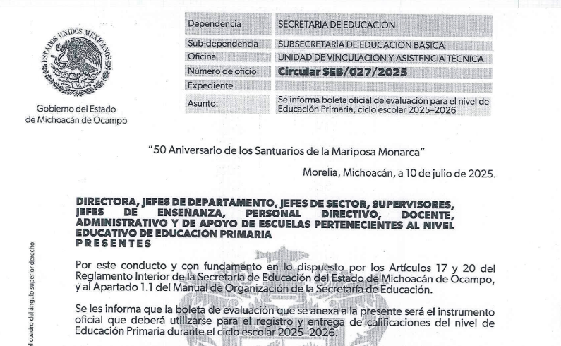 Presenta SEE nueva boleta de evaluación para nivel primaria Presenta SEE nueva boleta de evaluación para nivel primaria