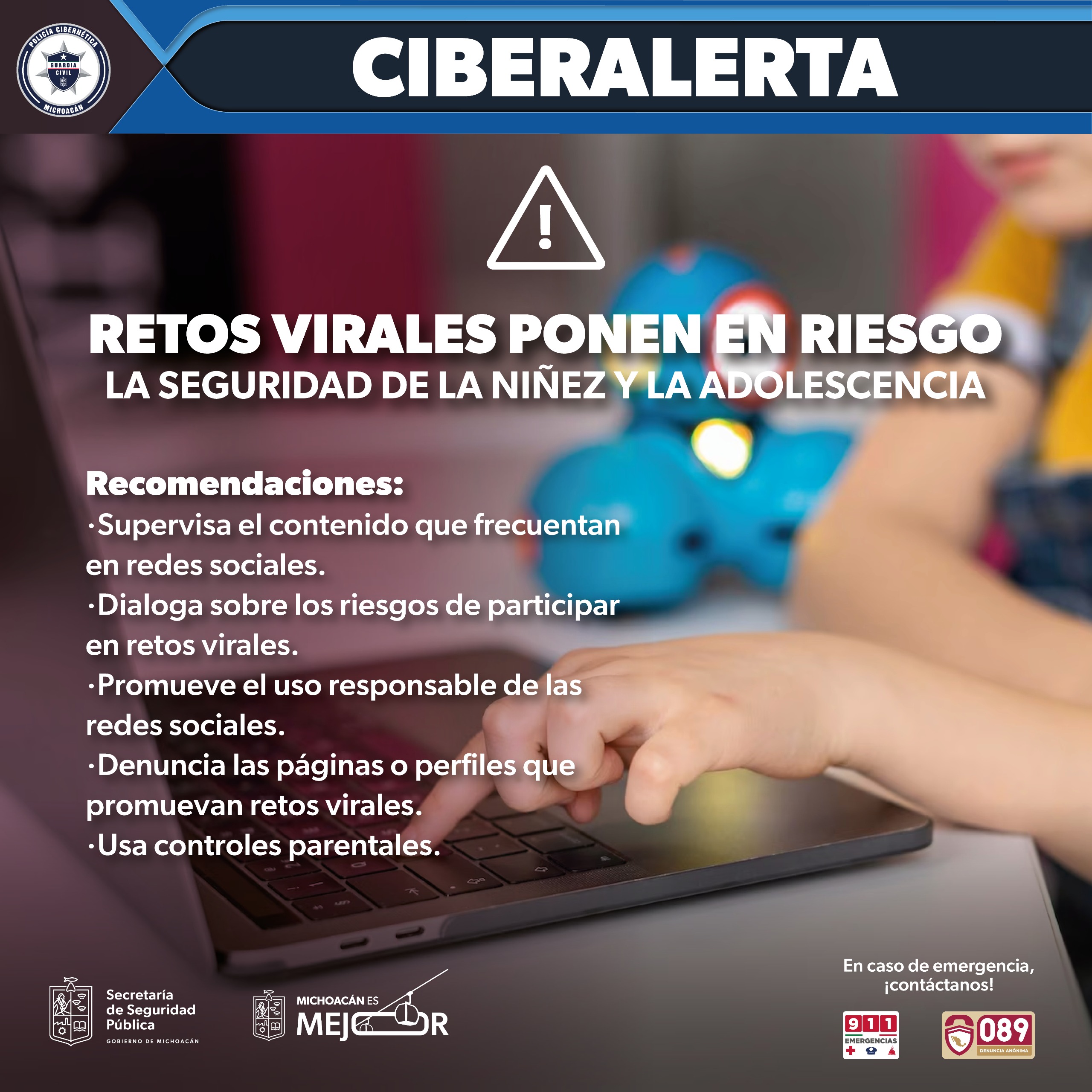 SSP advierte sobre peligro de retos virales en redes sociales SSP advierte sobre peligro de retos virales en redes sociales