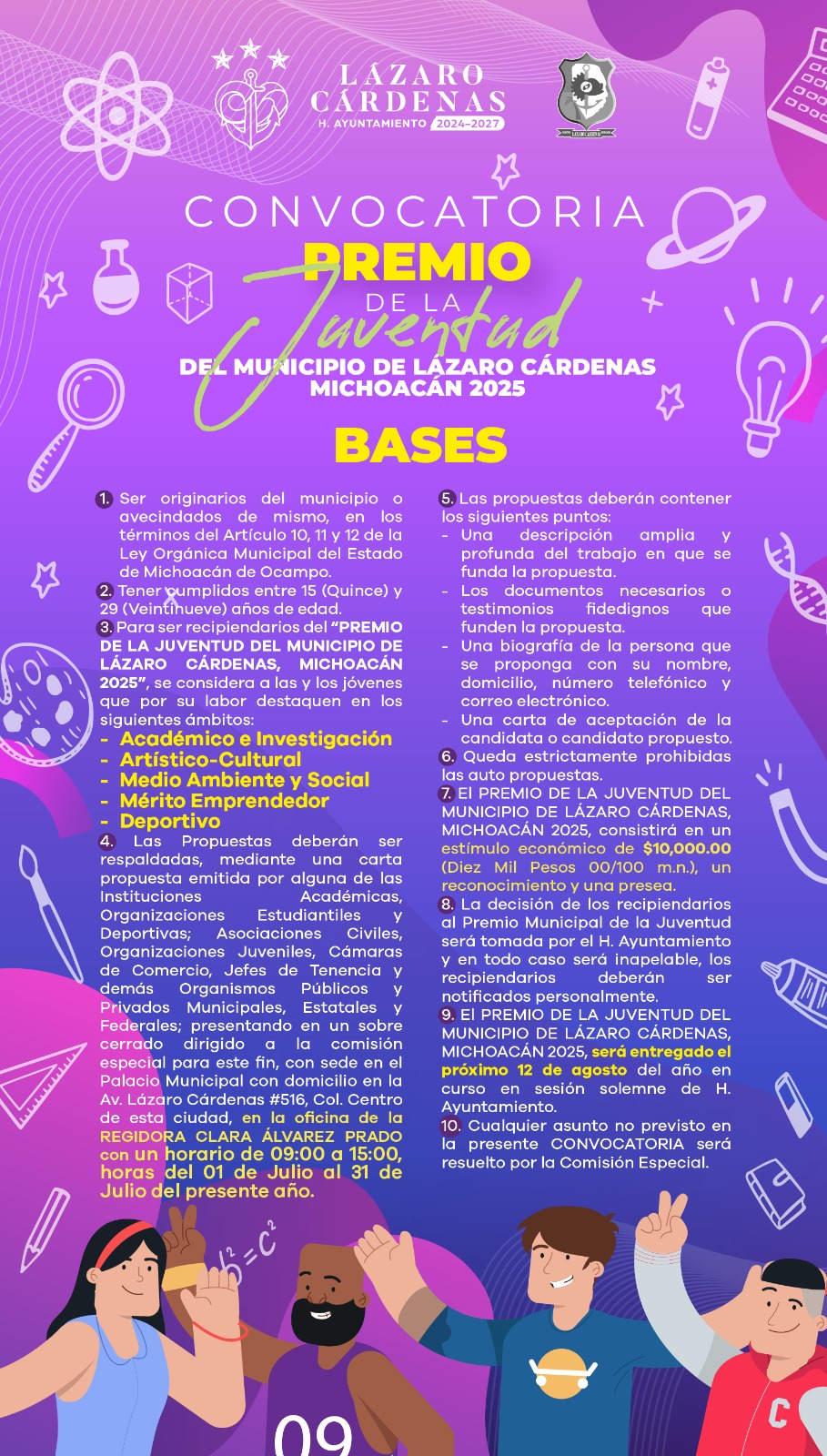 Lanzan convocatoria al “Premio de la Juventud del Municipio de Lázaro Cárdenas 2025” Lanzan convocatoria al “Premio de la Juventud del Municipio de Lázaro Cárdenas 2025”