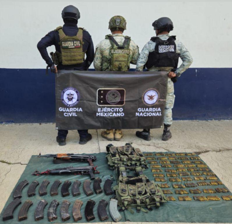 SSP y Defensa aseguran armamento y vehículos en Buenavista SSP y Defensa aseguran armamento y vehículos en Buenavista