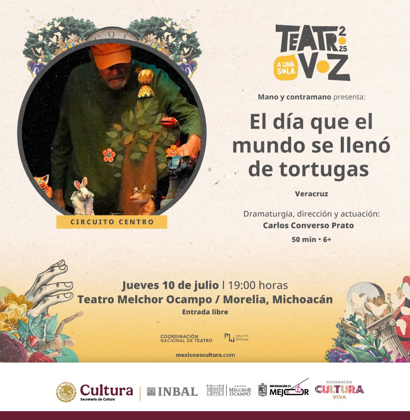 Función de títeres para pensar y reír llega al Teatro Ocampo