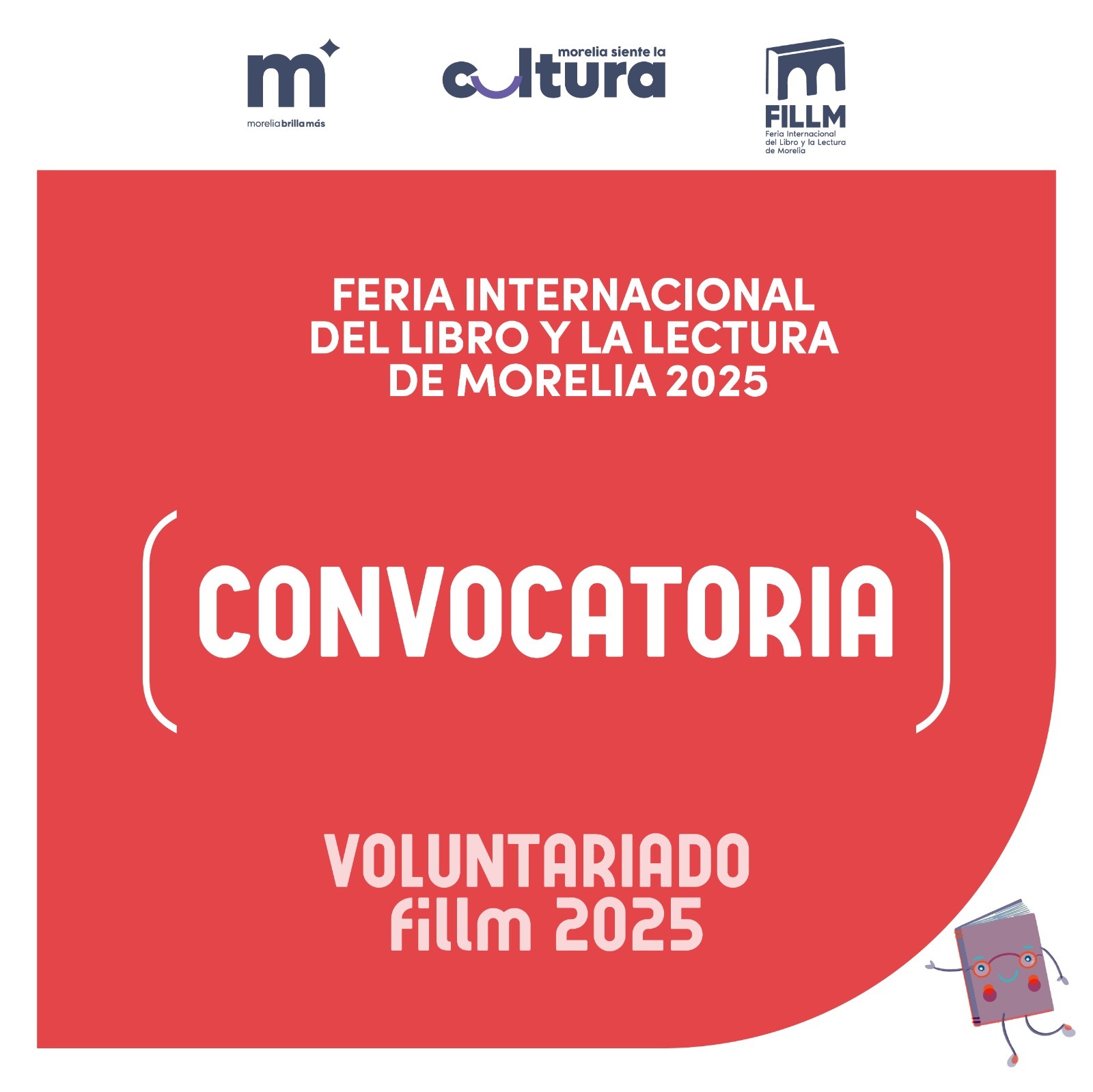 Cierra este jueves, convocatoria para voluntarios a la Feria del Libro y la Lectura de Morelia Cierra este jueves, convocatoria para voluntarios a la Feria del Libro y la Lectura de Morelia