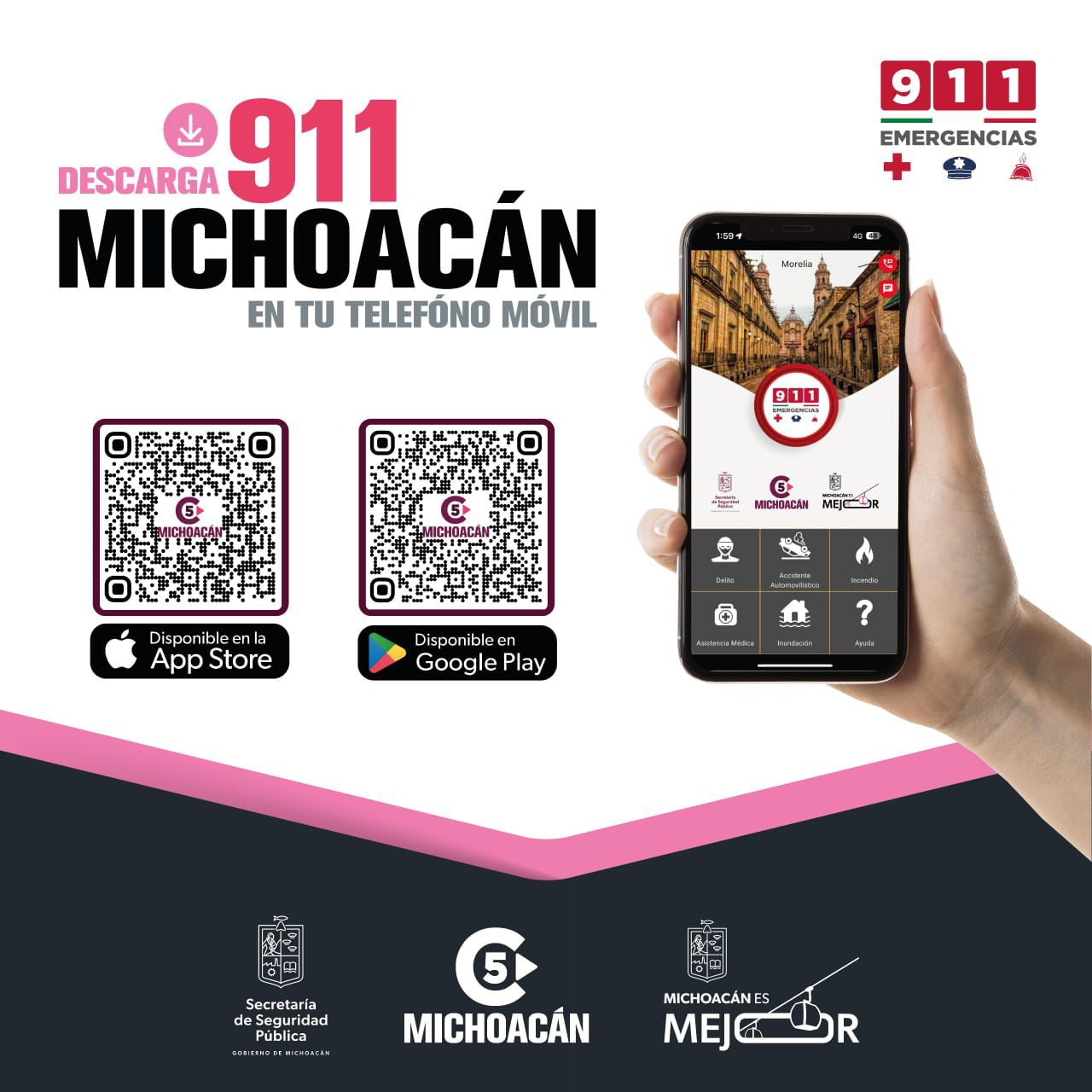 SSP lanza aplicación 911 Michoacán, tecnología avanzada para reportar emergencias SSP lanza aplicación 911 Michoacán, tecnología avanzada para reportar emergencias
