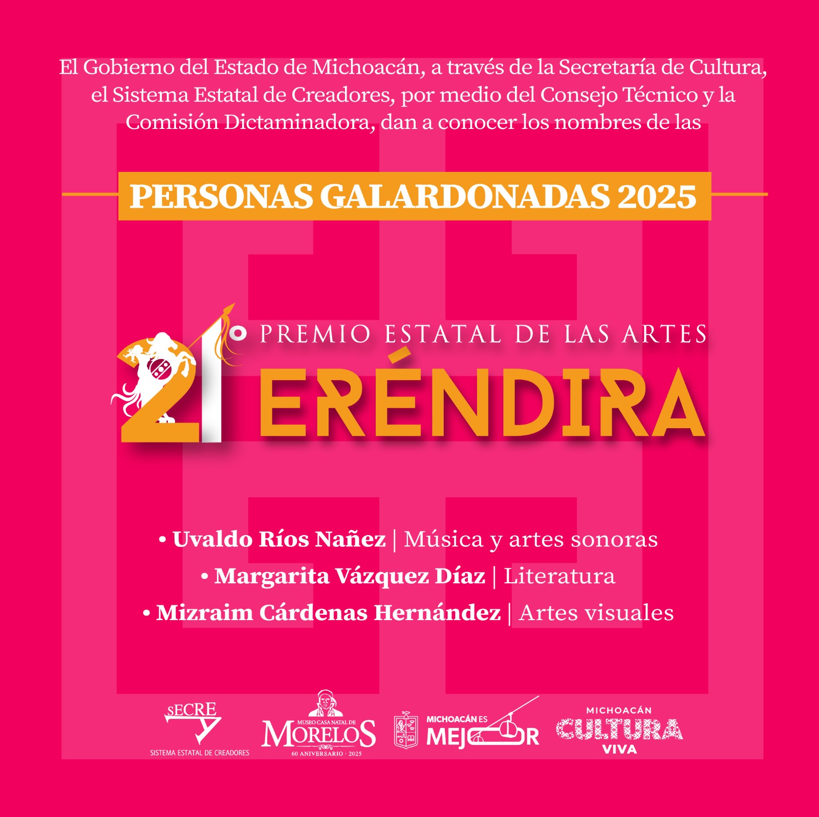 Conoce a las personas que serán galardonadas con el Premio Eréndira 2025: Secum Conoce a las personas que serán galardonadas con el Premio Eréndira 2025: Secum