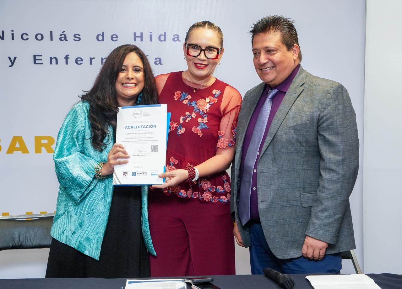 Licenciatura en Salud Pública de la UMSNH obtiene su primera acreditación; Yarabí Ávila recibe el dictamen por parte de los CIEE Licenciatura en Salud Pública de la UMSNH obtiene su primera acreditación; Yarabí Ávila recibe el dictamen por parte de los CIEE