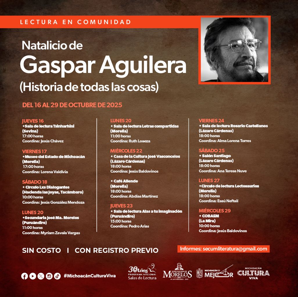 Secum conmemora natalicio del poeta Gaspar Aguilera con jornada de lectura estatal Secum conmemora natalicio del poeta Gaspar Aguilera con jornada de lectura estatal