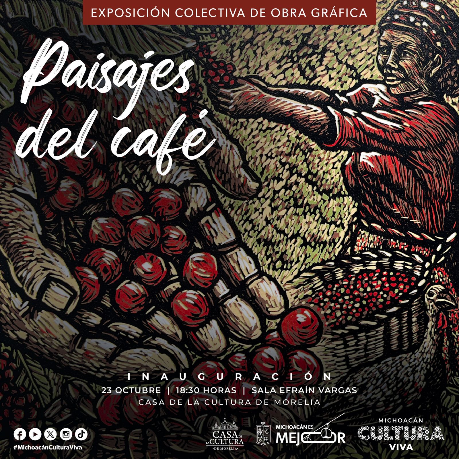 Exposición colectiva “Paisajes del café” llega a la Casa de Cultura en Morelia: Secum Exposición colectiva “Paisajes del café” llega a la Casa de Cultura en Morelia: Secum
