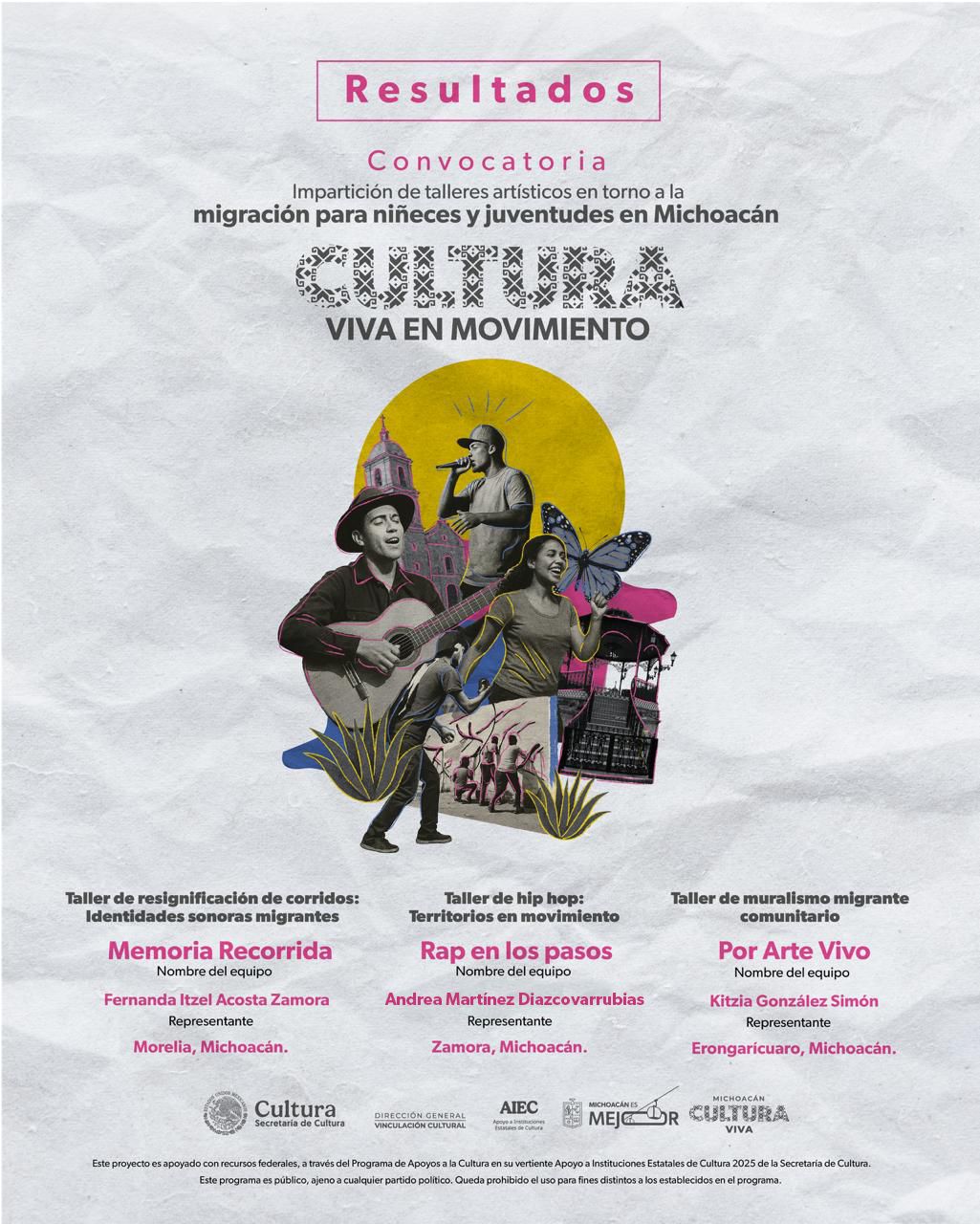 Anuncia Secum ganadores de la convocatoria “Cultura Viva en Movimiento” Anuncia Secum ganadores de la convocatoria “Cultura Viva en Movimiento”