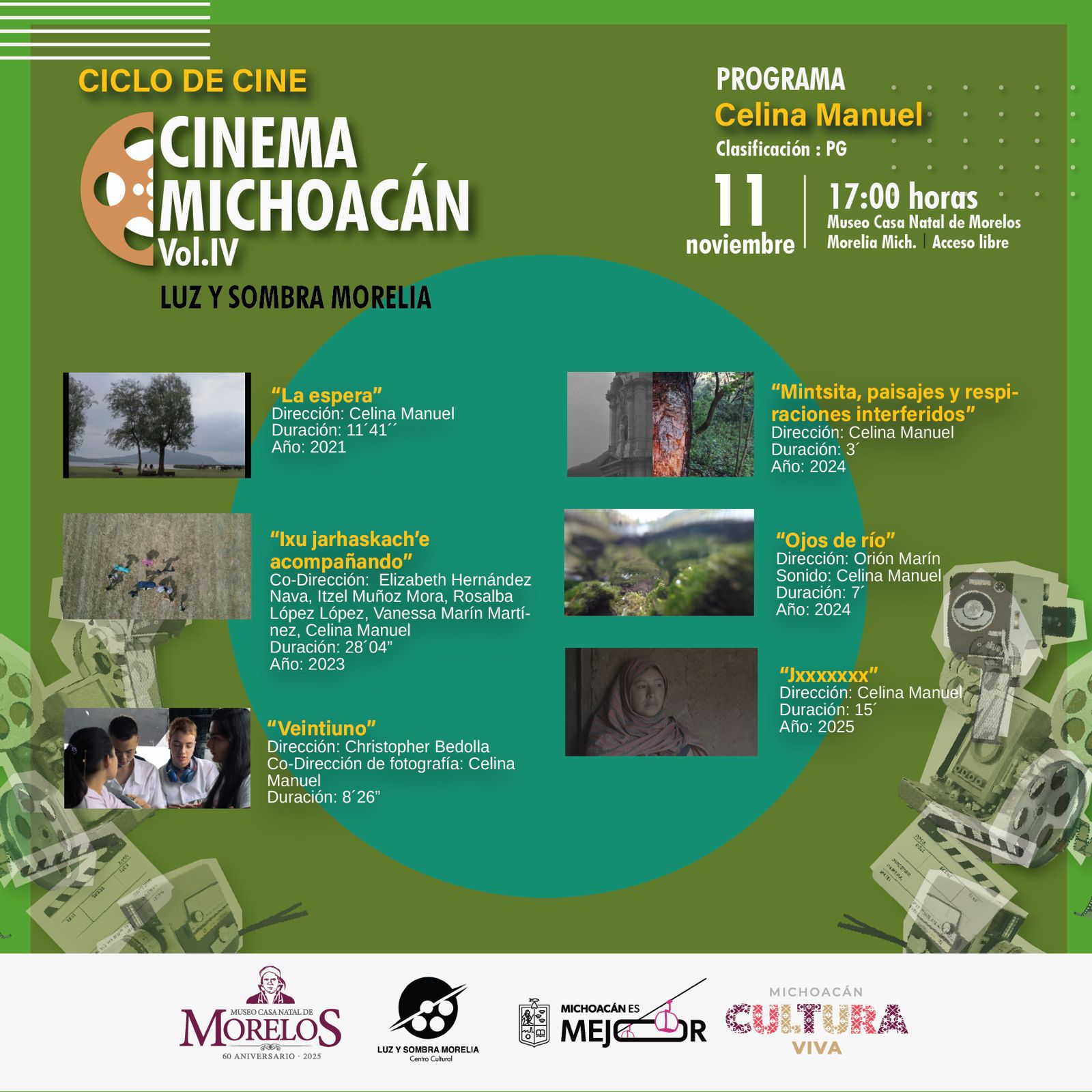 Disfruta del talento de cineastas locales con el ciclo “Cinema Michoacán”: Secum Disfruta del talento de cineastas locales con el ciclo “Cinema Michoacán”: Secum