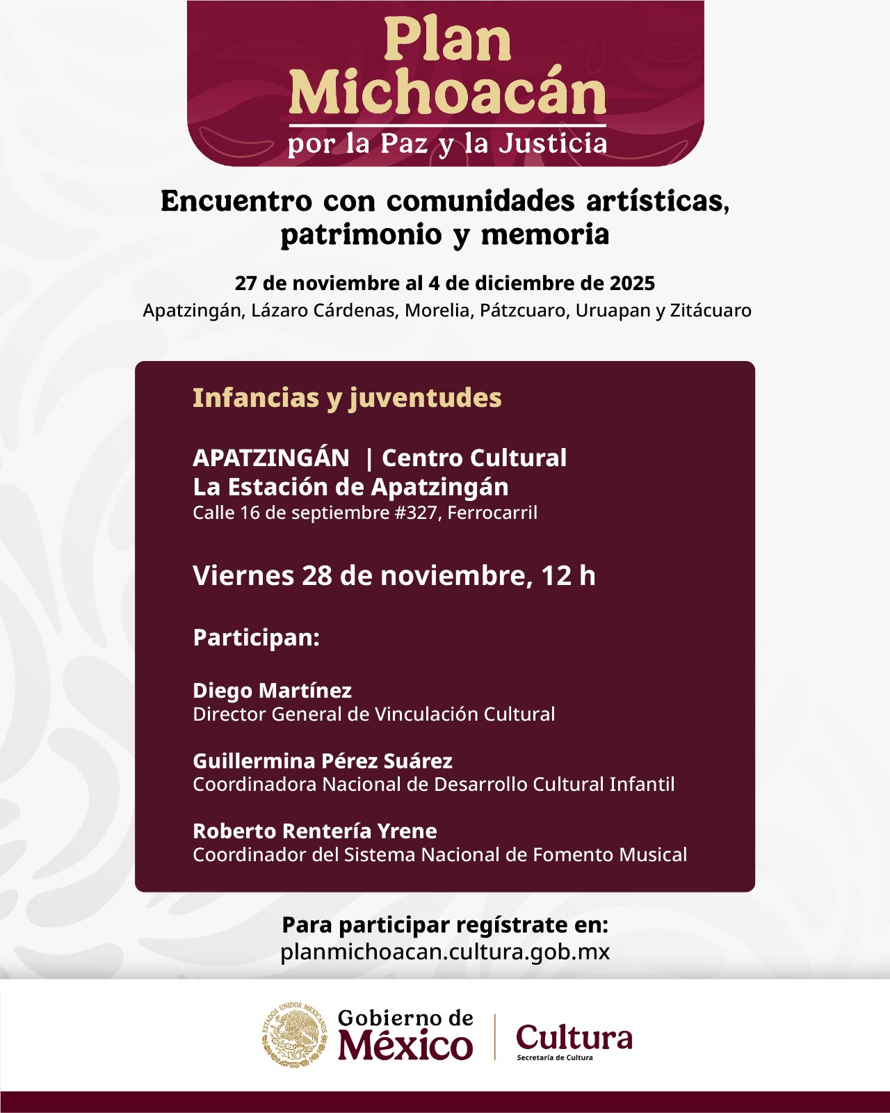 Secum invita a unirse al diálogo nacional sobre políticas para infancias y juventudes, dentro del Plan Michoacán