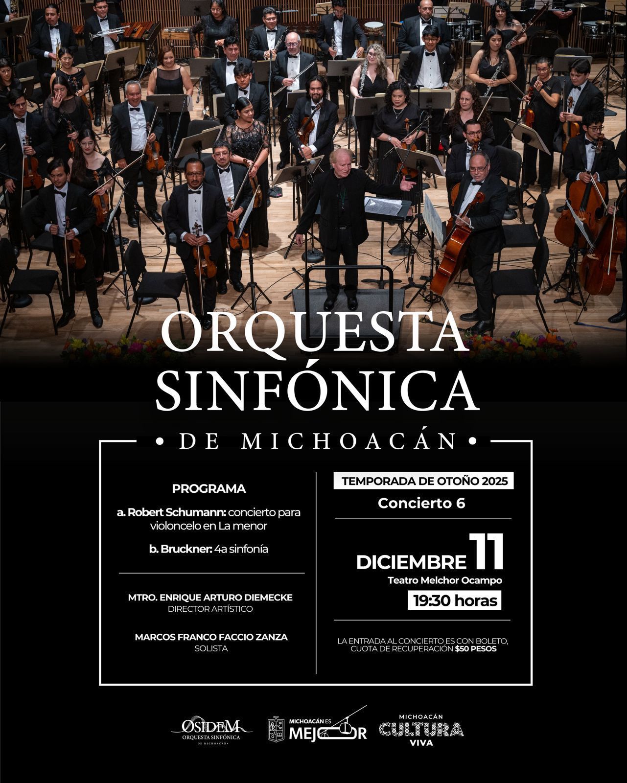 Osidem presenta repertorio de Schumann y Bruckner en su sexto concierto de temporada: Secum Osidem presenta repertorio de Schumann y Bruckner en su sexto concierto de temporada: Secum
