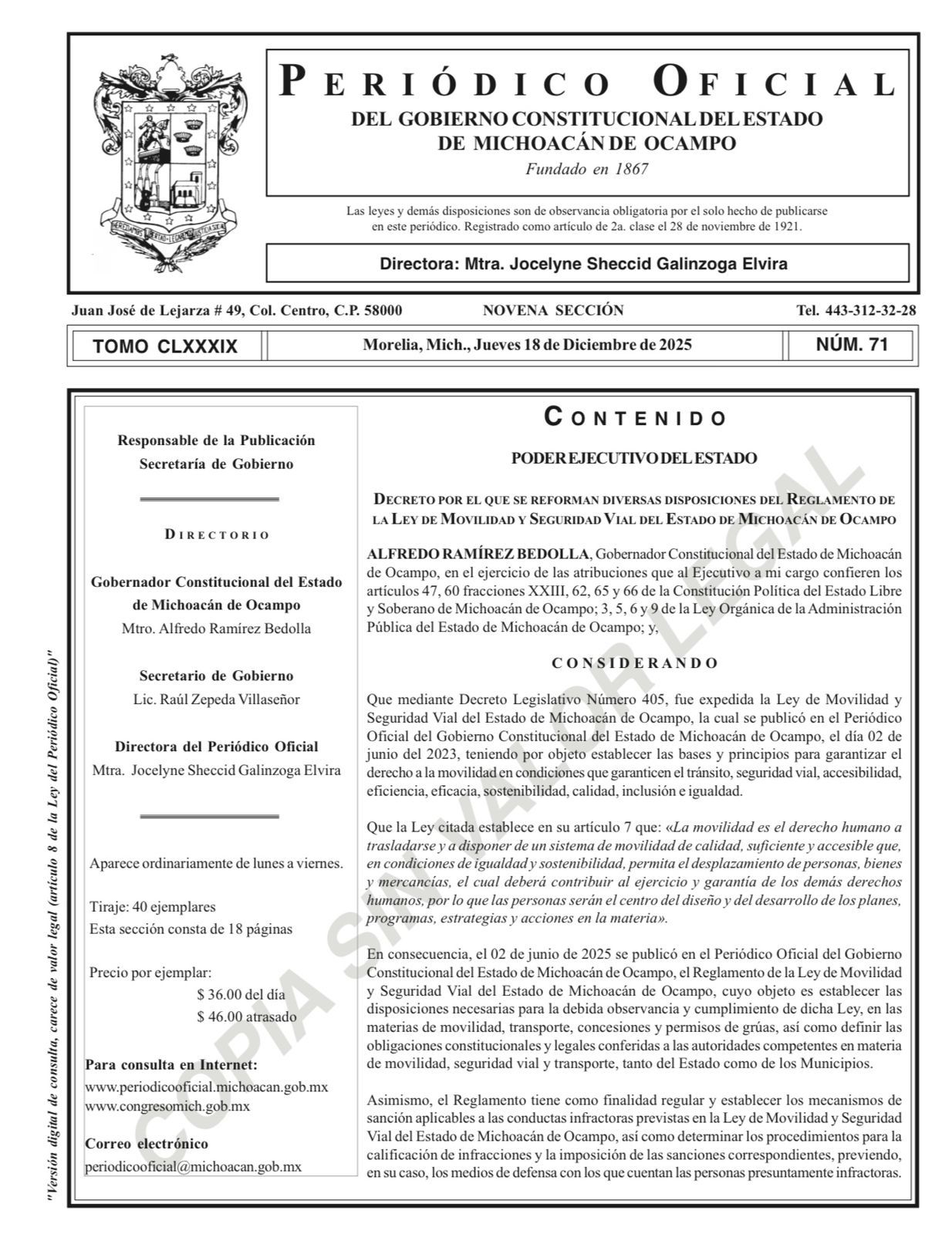 Publican Decreto que pone fin a multas de tránsito en Michoacán
