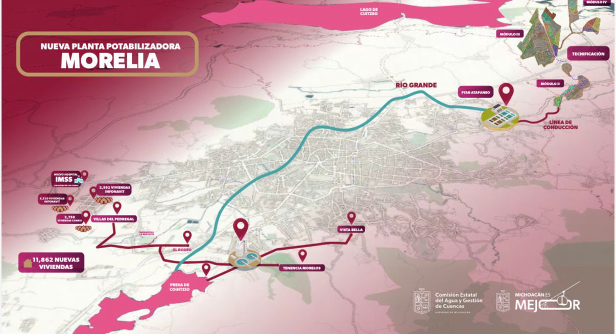 Agua garantizada para 300 mil morelianos; anuncian nueva planta potabilizadora de 500 mdp