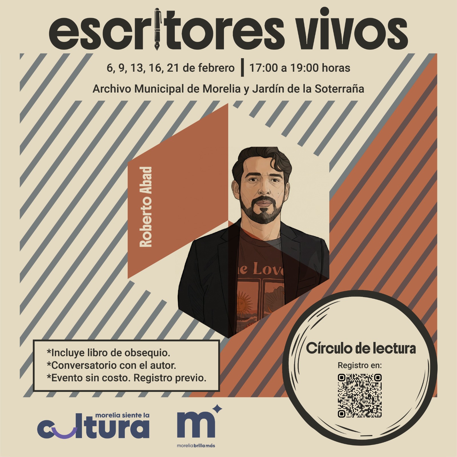 Invita SeCultura Morelia a conversatorio con el escritor Roberto Abad Invita SeCultura Morelia a conversatorio con el escritor Roberto Abad