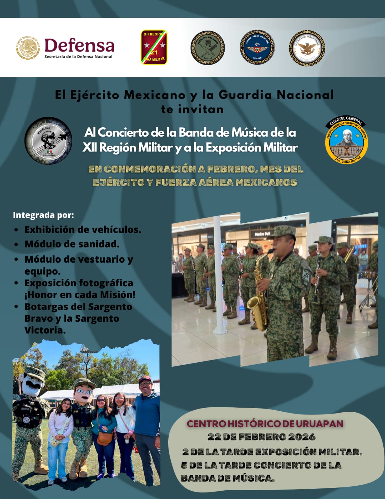 Concierto musical y exposición militar en Uruapan Concierto musical y exposición militar en Uruapan