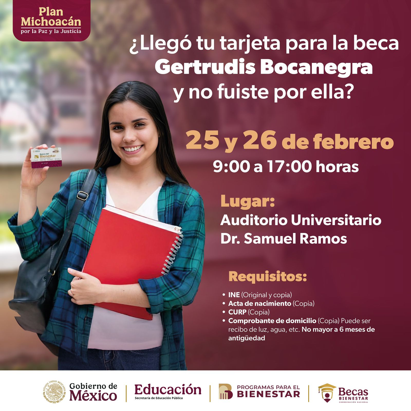 Este miércoles y jueves, entrega de tarjetas Gertrudis Bocanegra para rezagados: Gabriela Molina