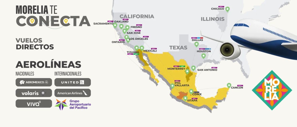 Aeropuerto de Morelia inicia 2026 como octavo mejor en llegada de pasajeros internacionales Aeropuerto de Morelia inicia 2026 como octavo mejor en llegada de pasajeros internacionales
