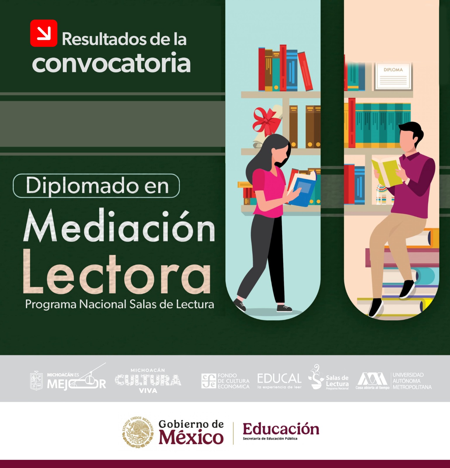 Estos son las y los seleccionados al diplomado en mediación lectora: Secum