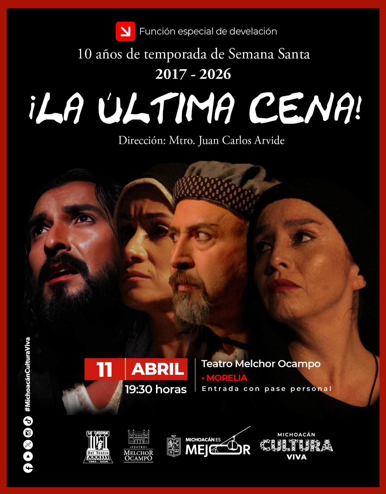 Obra teatral “¡La última cena!” celebra 10 años con función especial en el Ocampo Obra teatral “¡La última cena!” celebra 10 años con función especial en el Ocampo