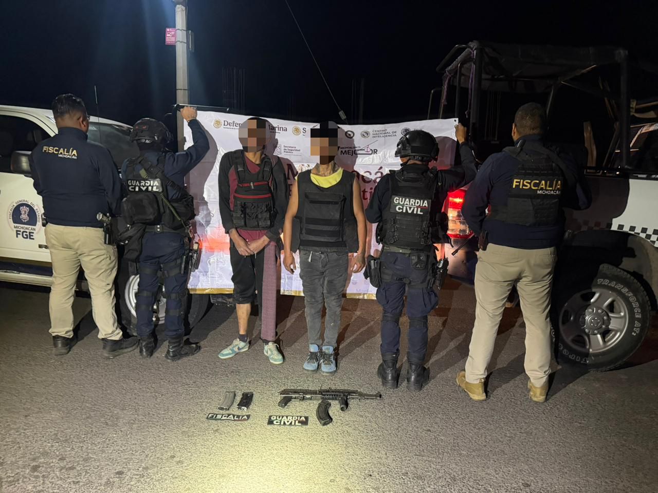 Tras enfrentamiento, detiene Guardia Civil a 2 hombres armados en Cuitzeo