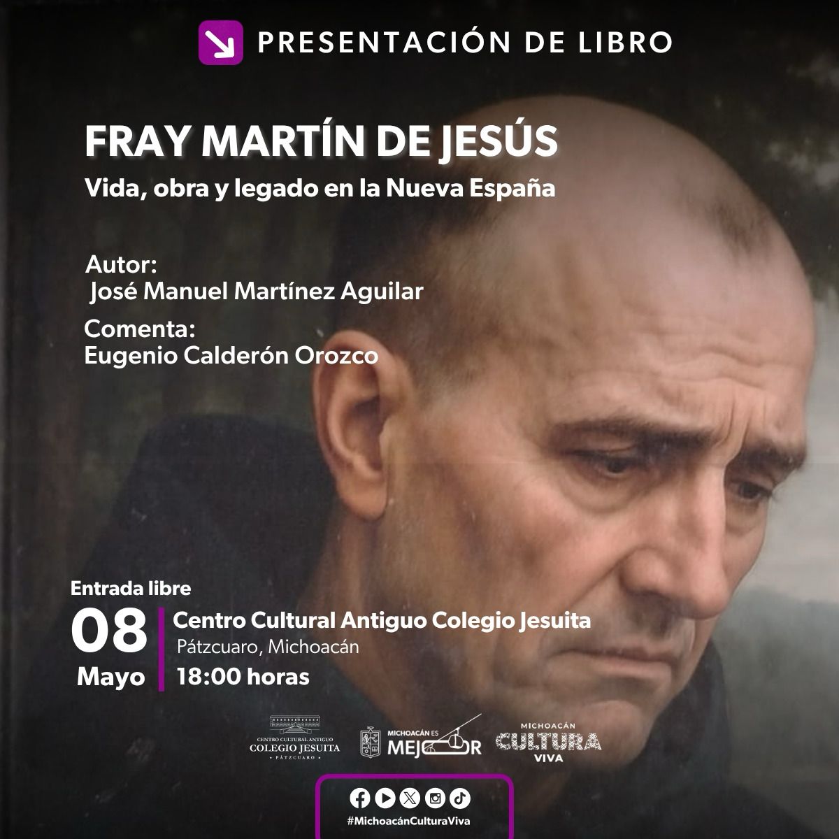 Secum invita a la presentación editorial sobre Fray Martín de Jesús