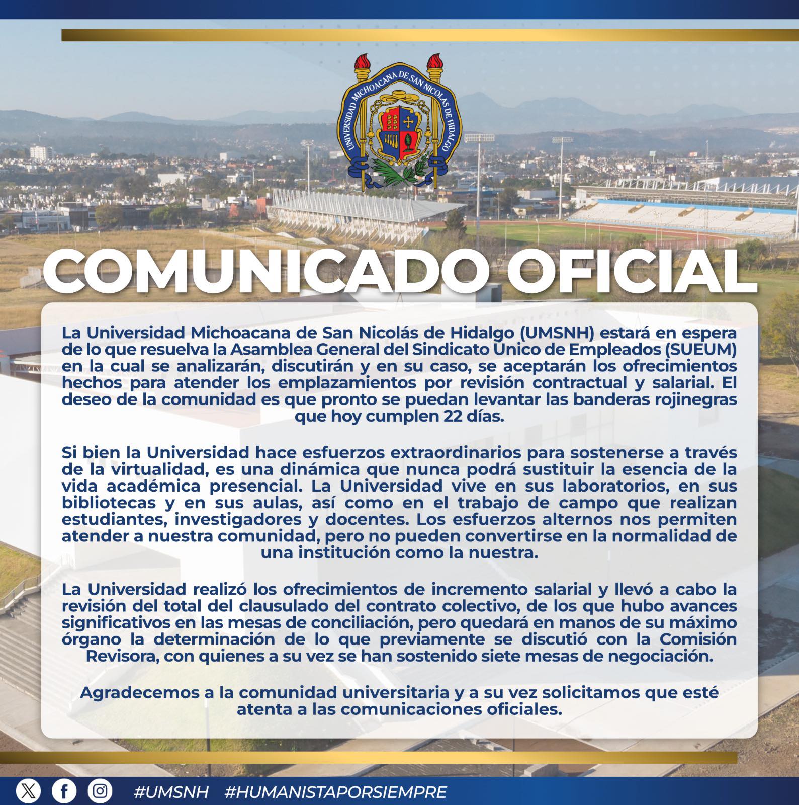 Comunicado de la UMSNH