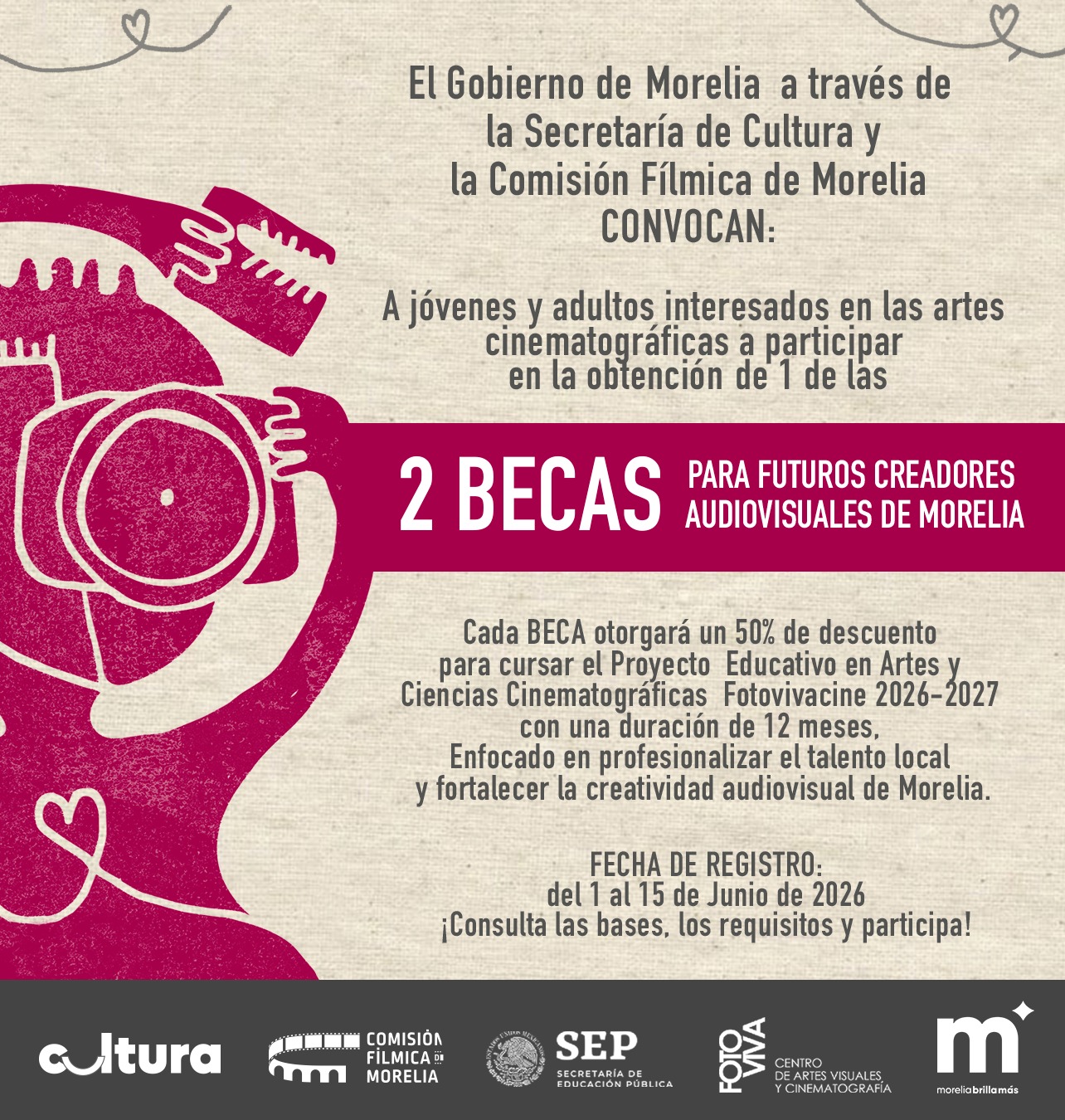 SeCultura Morelia impulsa la formación cinematográfica con becas para jóvenes SeCultura Morelia impulsa la formación cinematográfica con becas para jóvenes