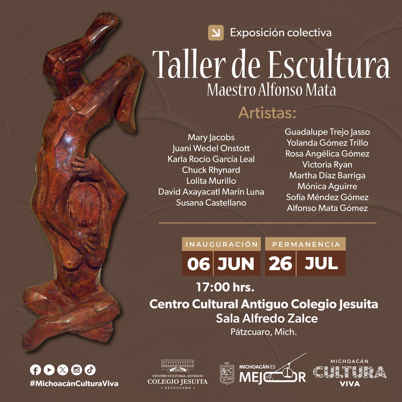 Exposición colectiva revela el talento escultórico del taller de Alfonso Mata