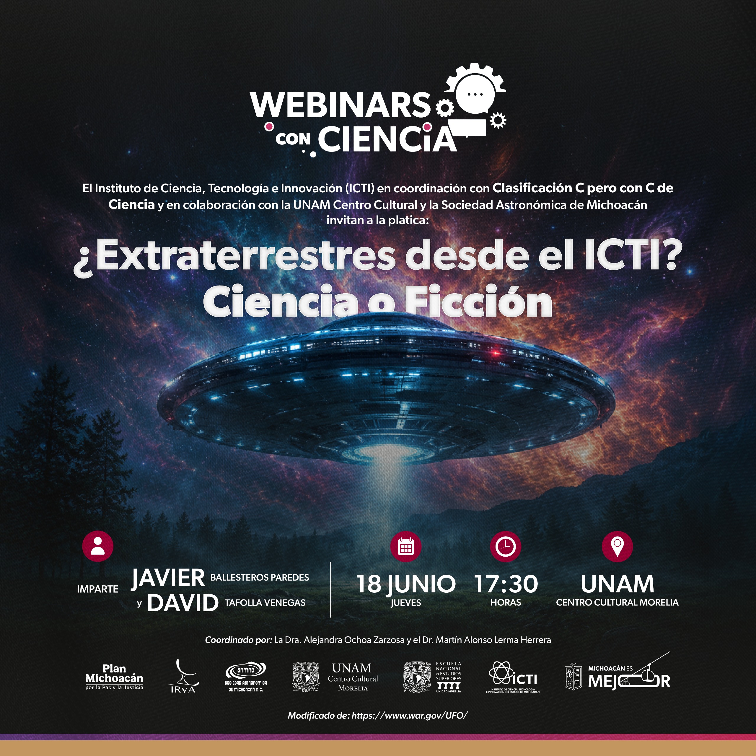 ICTI invita a la charla “¿Extraterrestres desde el ICTI? Ciencia o ficción” ICTI invita a la charla “¿Extraterrestres desde el ICTI? Ciencia o ficción”