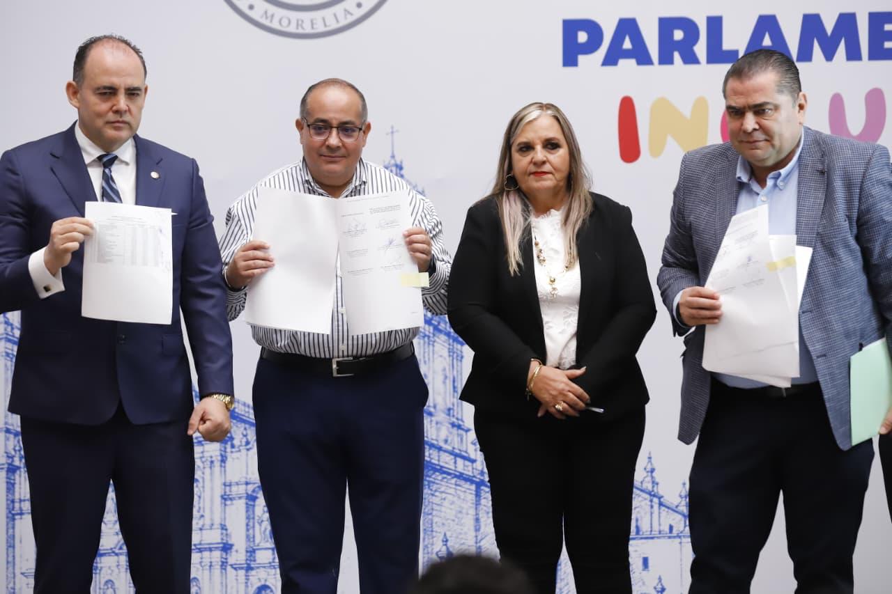 Firman Congreso del Estado y STASPLE convenio para aumento salarial de las y los trabajadores del Poder Legislativo