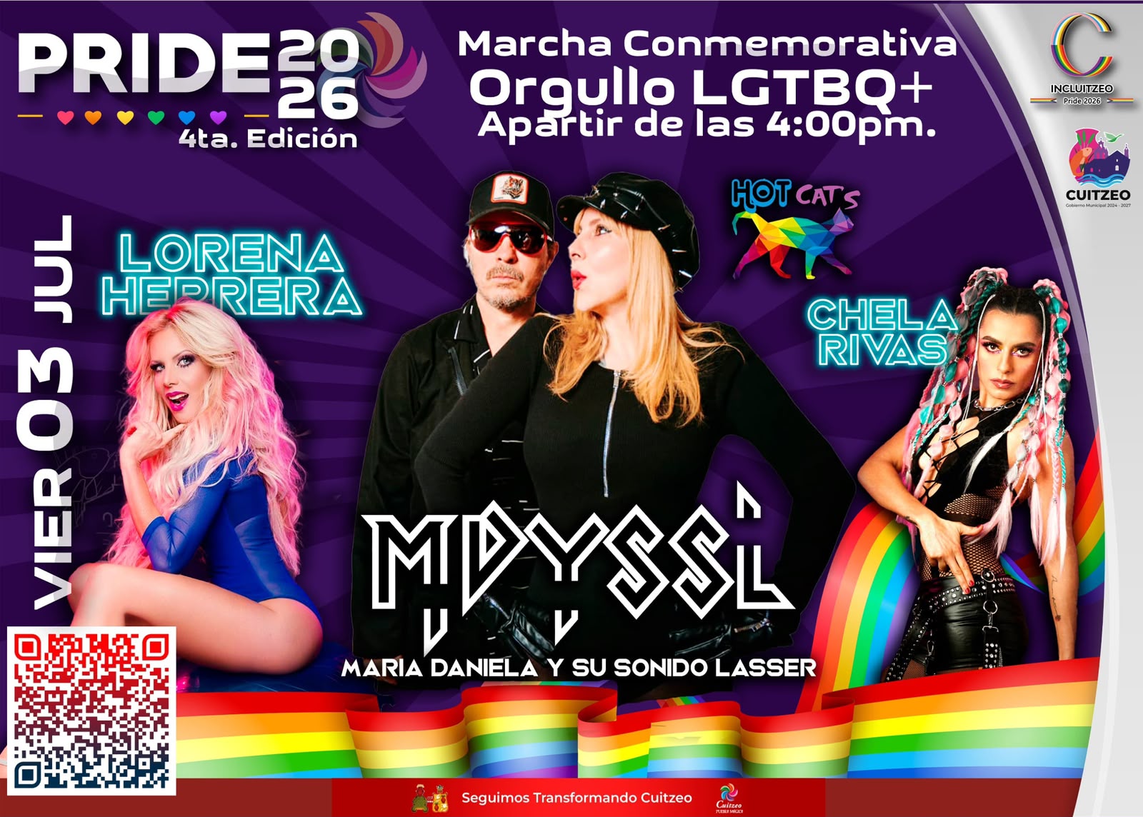 Cuitzeo celebrará el Mes del Orgullo con Lorena Herrera y María Daniela y su Sonido Láser Cuitzeo celebrará el Mes del Orgullo con Lorena Herrera y María Daniela y su Sonido Láser